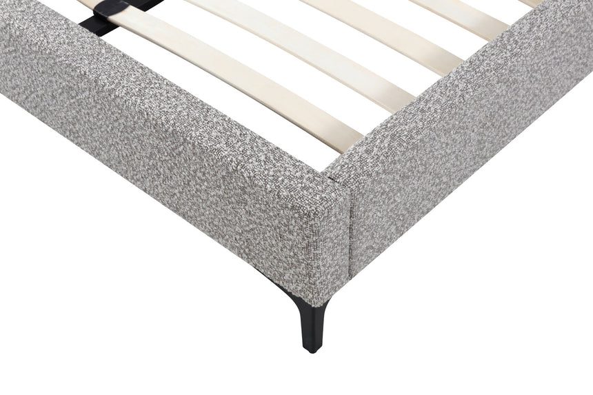 King Bed Frame - Olive Brown Boucle - View 13