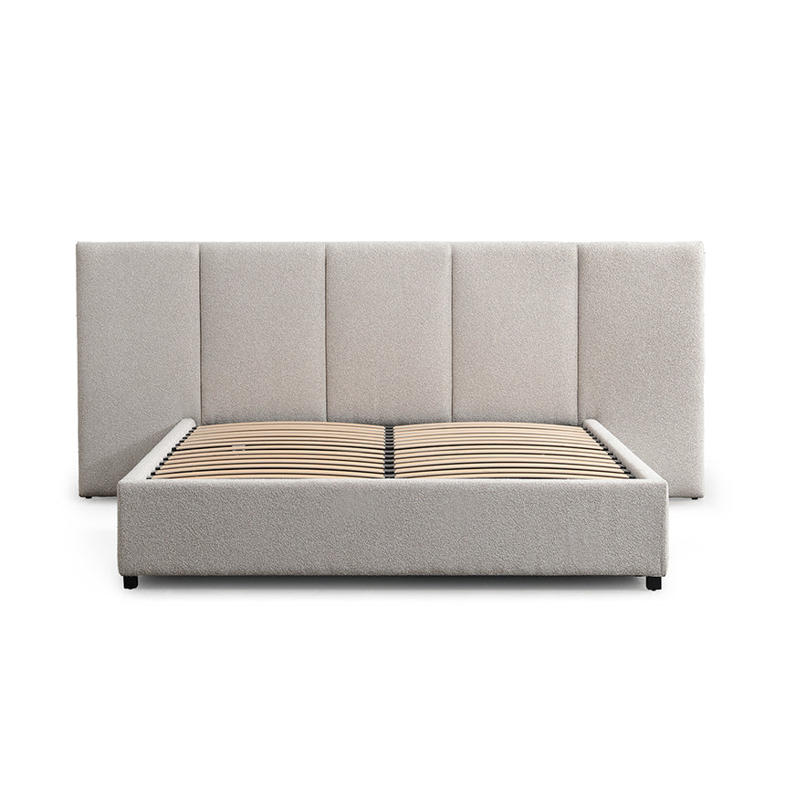 Queen Bed Frame - Clay Grey with Storage - View 4