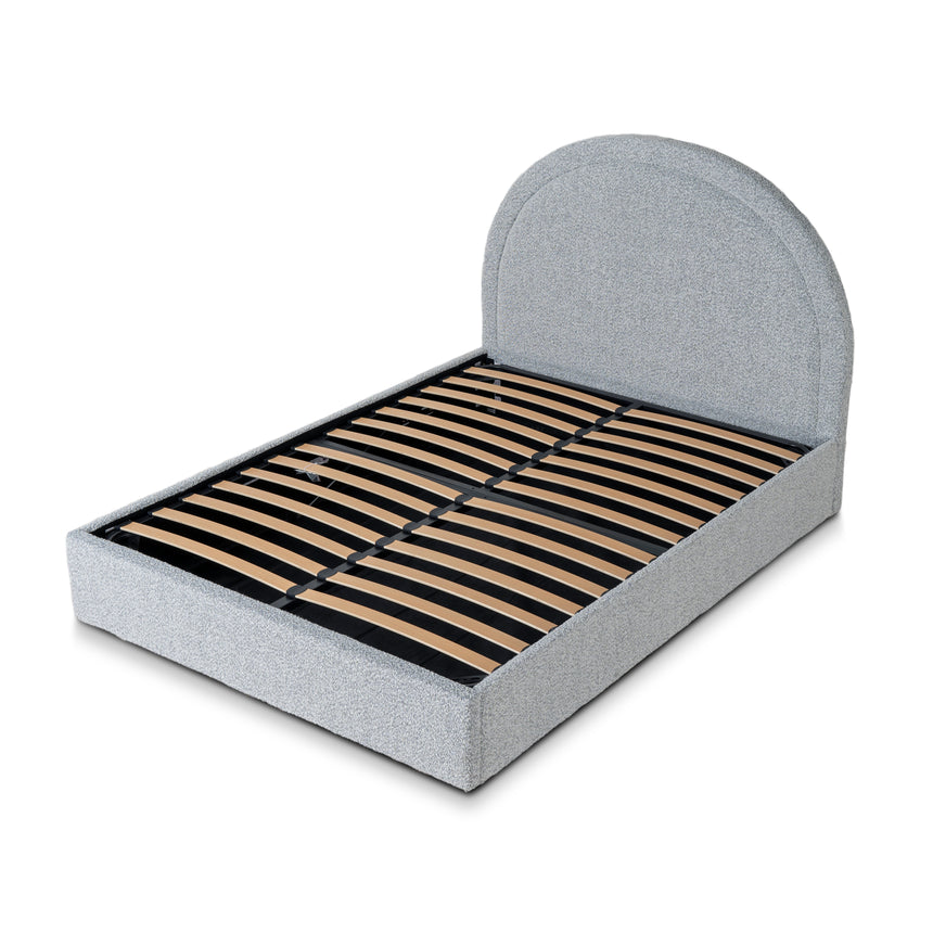 Queen Bed Frame - Cloudy Pepper Boucle with Storage - View 3
