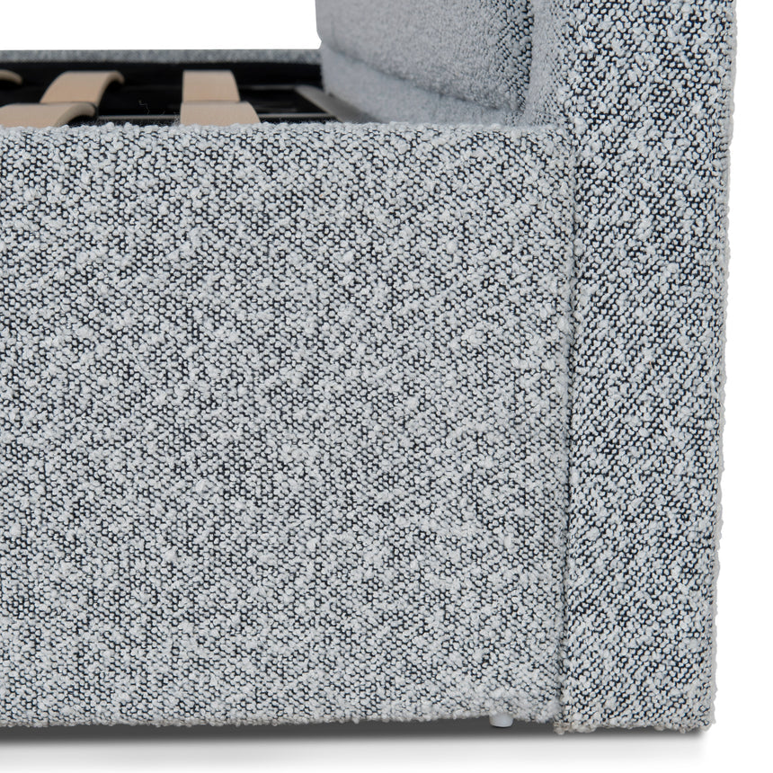 Queen Bed Frame - Cloudy Pepper Boucle with Storage - View 16