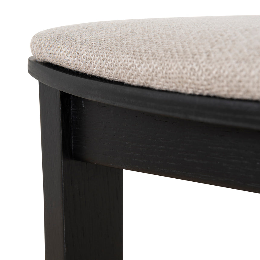 Black Bar Stool - Grey Seat - View 12