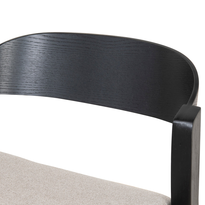 Black Bar Stool - Grey Seat - View 13