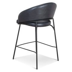 Fabric Bar Stool | Full Black (Set of 2) | Myka Home