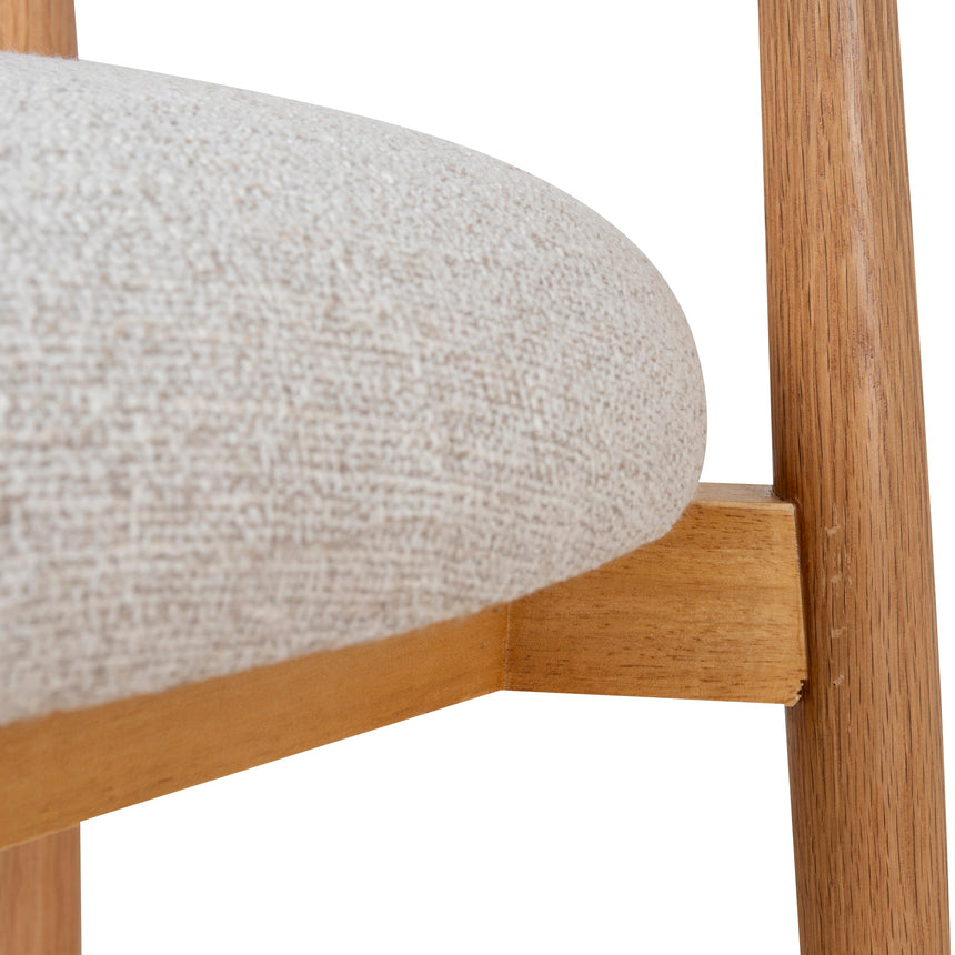 65cm Coastal Beige Bar Stool - Natural Oak - View 11