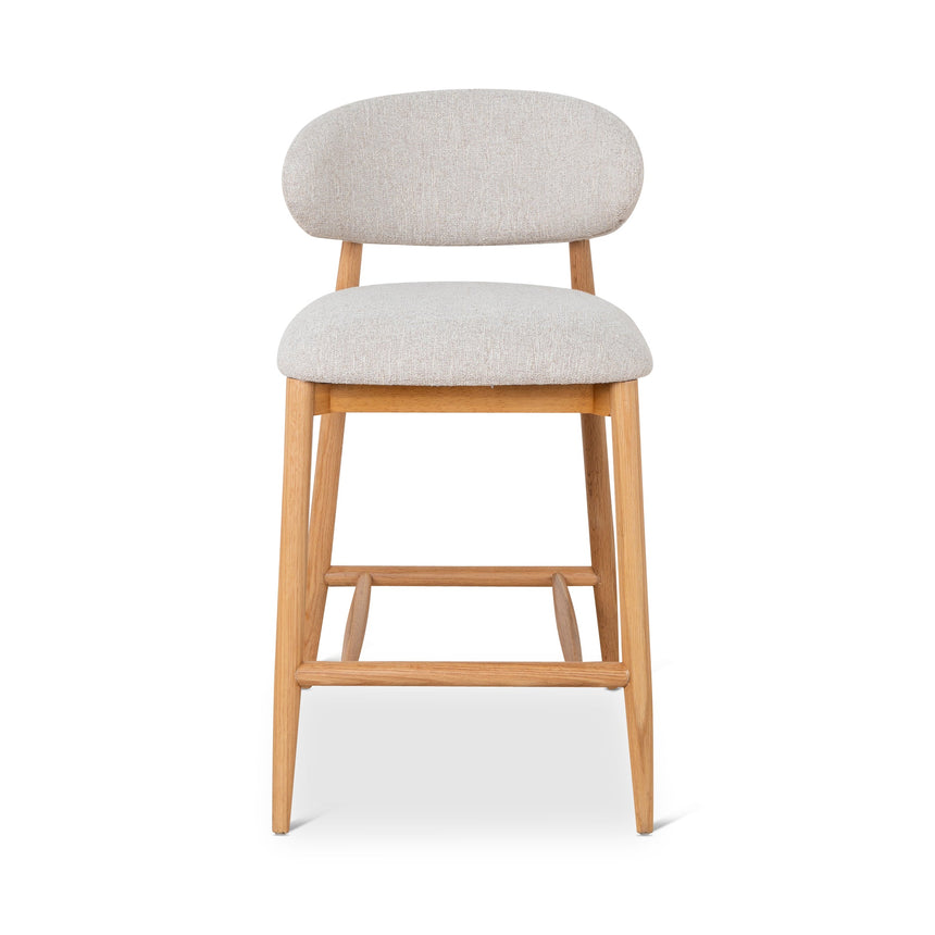 65cm Coastal Beige Bar Stool - Natural Oak - View 2