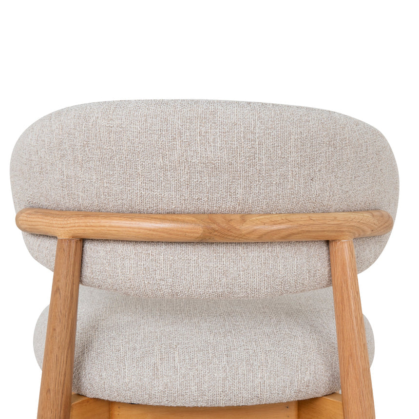 65cm Coastal Beige Bar Stool - Natural Oak - View 7