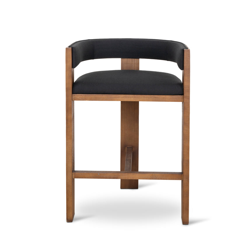 Brown ELM Barstool - Black - View 2