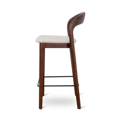 CBS10181-SD 65cm Dark Brown Bar Stool - Beige (Set of 2)