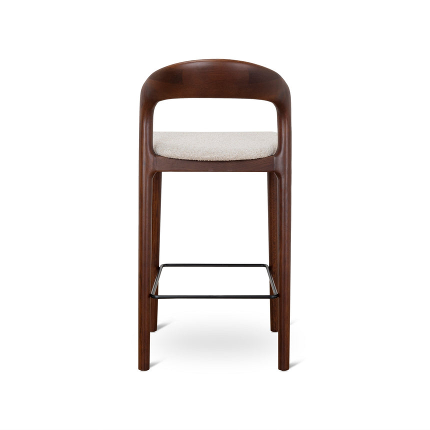 65cm Dark Brown Bar Stool - Beige (Set of 2) - View 3