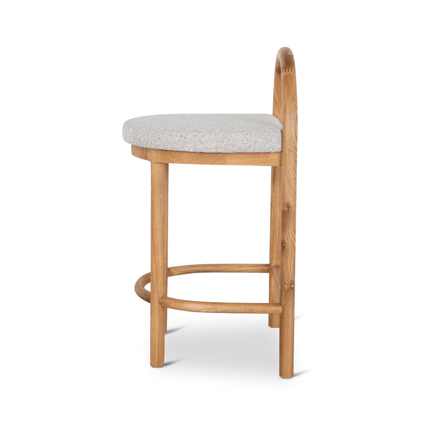 66cm Natural Bar Stool - Clay Grey - View 3