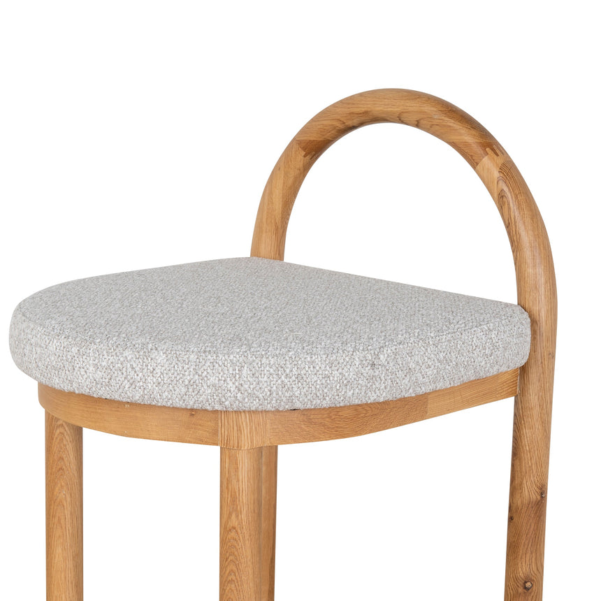 66cm Natural Bar Stool - Clay Grey - View 7
