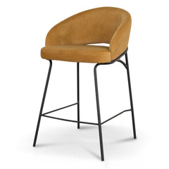 Black Bar Stool | Orange Gold Seat (Set of 2) | Myka Home