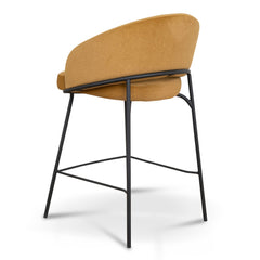 Black Bar Stool | Orange Gold Seat (Set of 2) | Myka Home