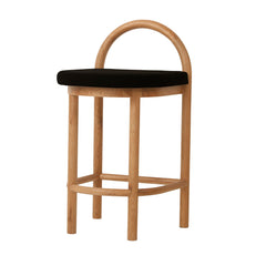 CBS10257-LJ 66cm Natural Bar Stool - Black Seat