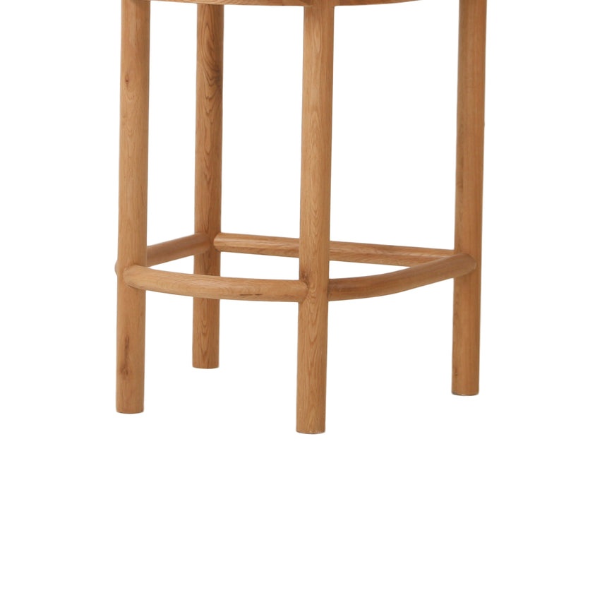 66cm Natural Bar Stool - Black Seat - View 10