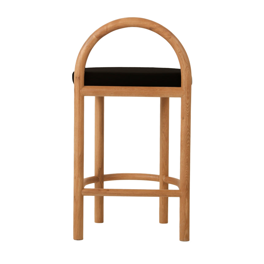 66cm Natural Bar Stool - Black Seat - View 5