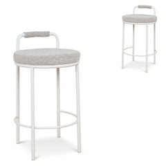 65CM White Bar Stool | Clay Grey (Set Of 2) | Myka Home