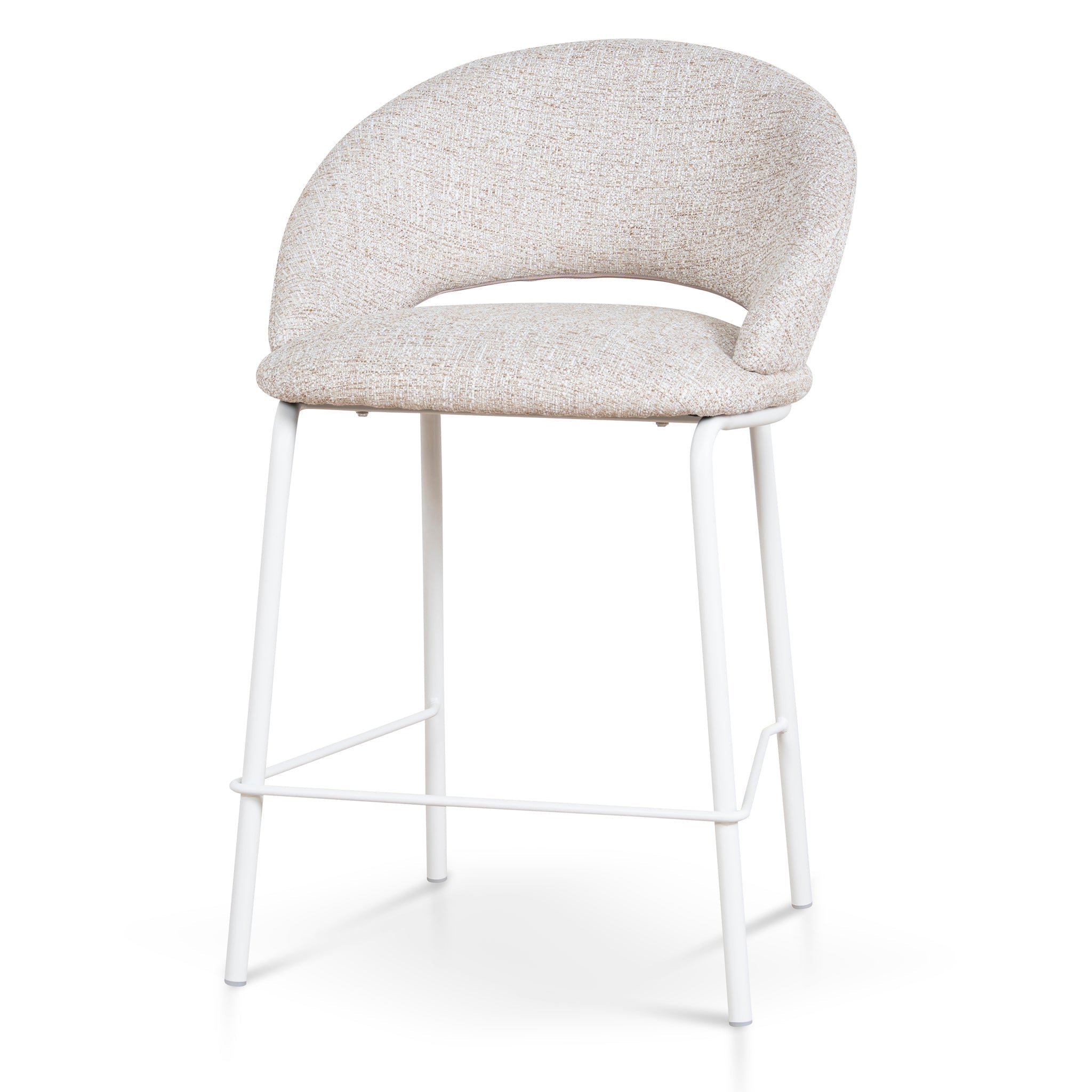 White Bar Stool | Pale Beige (Set Of 2) | Myka Home - View 2