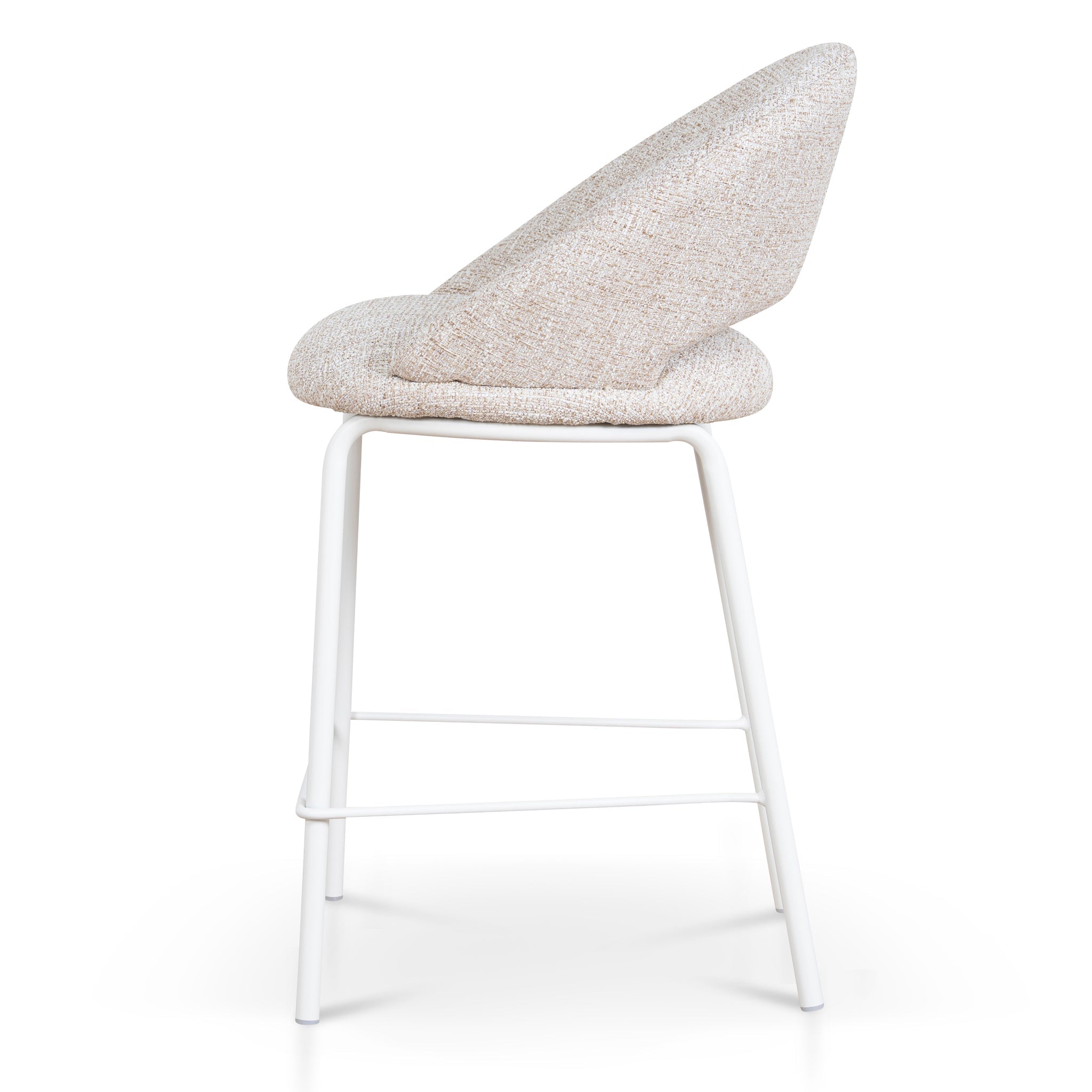 White Bar Stool | Pale Beige (Set Of 2) | Myka Home - View 4