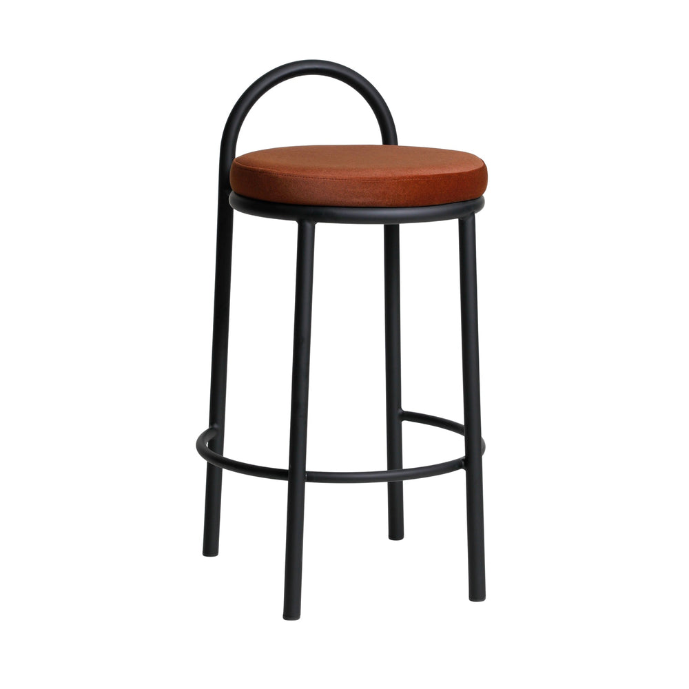 63cm Black Frame Bar Stool | Red Bronze (Set of 2) | Myka Home - View 3