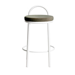 63cm White Frame Bar Stool | Dark Moss Green (Set of 2) | Myka Home