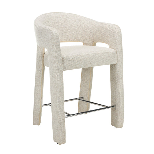 66CM Fabric Bar Stool | Verona Ivory (Set Of 2) | Myka Home