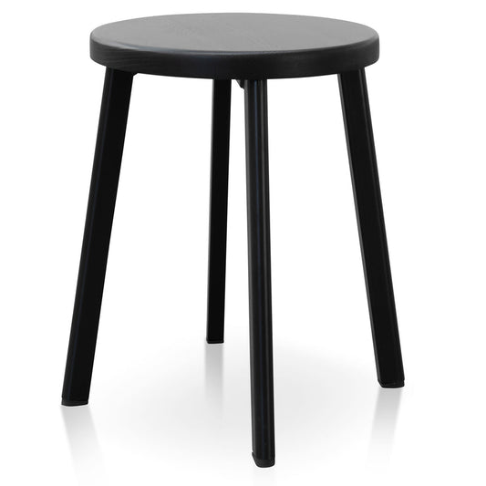 Ex Display - CBS2941-NH 46cm Wooden Seat Low Stool - Full Black