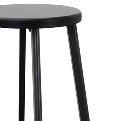 Ex Display - CBS2941-NH 46cm Wooden Seat Low Stool - Full Black