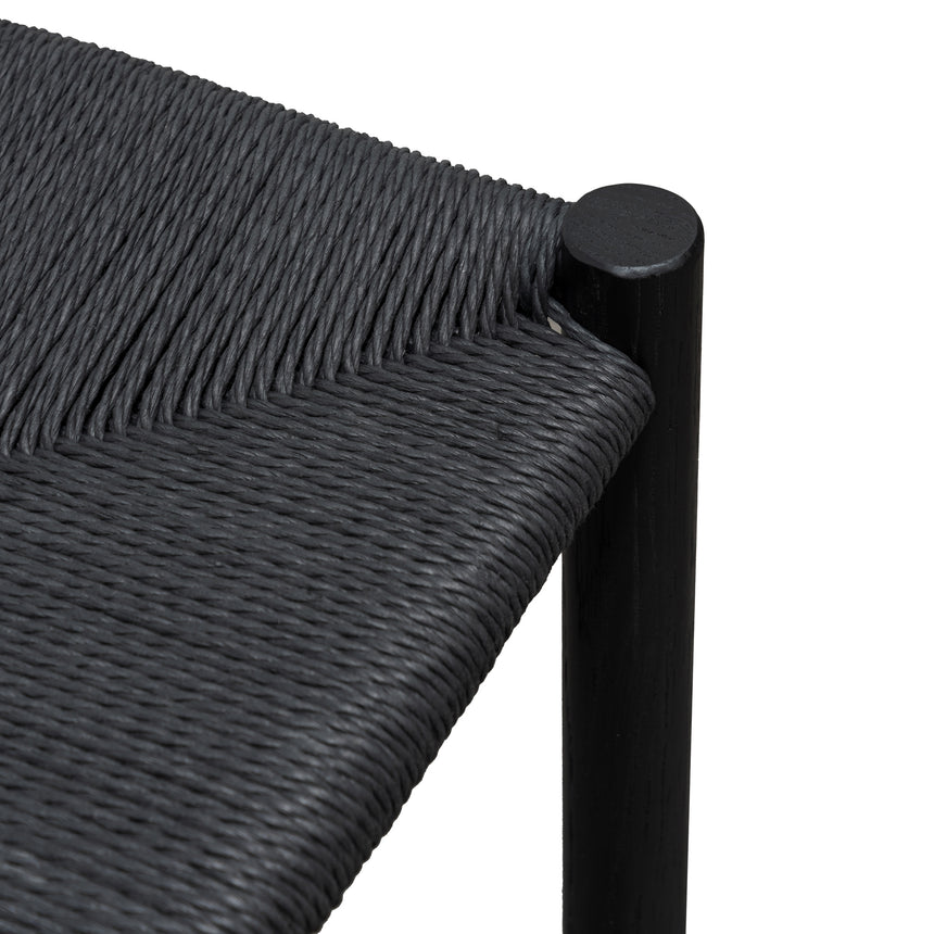 65cm Oak Bar Stool - Black - View 5