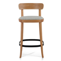 Ex Display - CBS6665-SD 65cm Bar Stool - Natural with Grey Seat