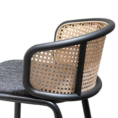 Ex Display - CBS6766-SD 75cm Fabric Bar Stool - Black Legs