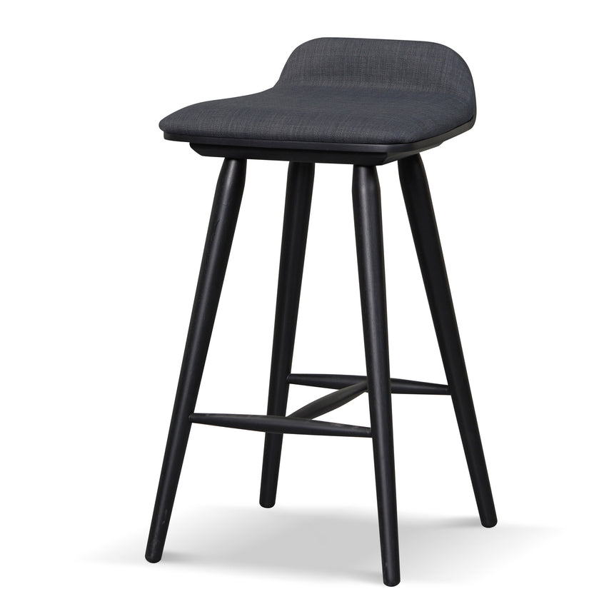 65cm Wooden Bar Stool - Charcoal Black - View 3