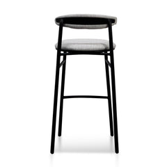 CBS6919-SD 65cm Fabric Bar Stool - Silver Grey and Black Legs (Set of 2)