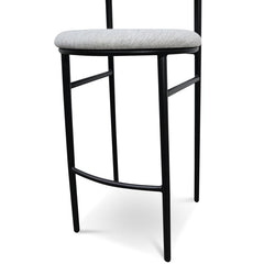 Ex Display - CBS6919-SD 75cm Fabric Bar Stool - Silver Grey and Black Legs-V1