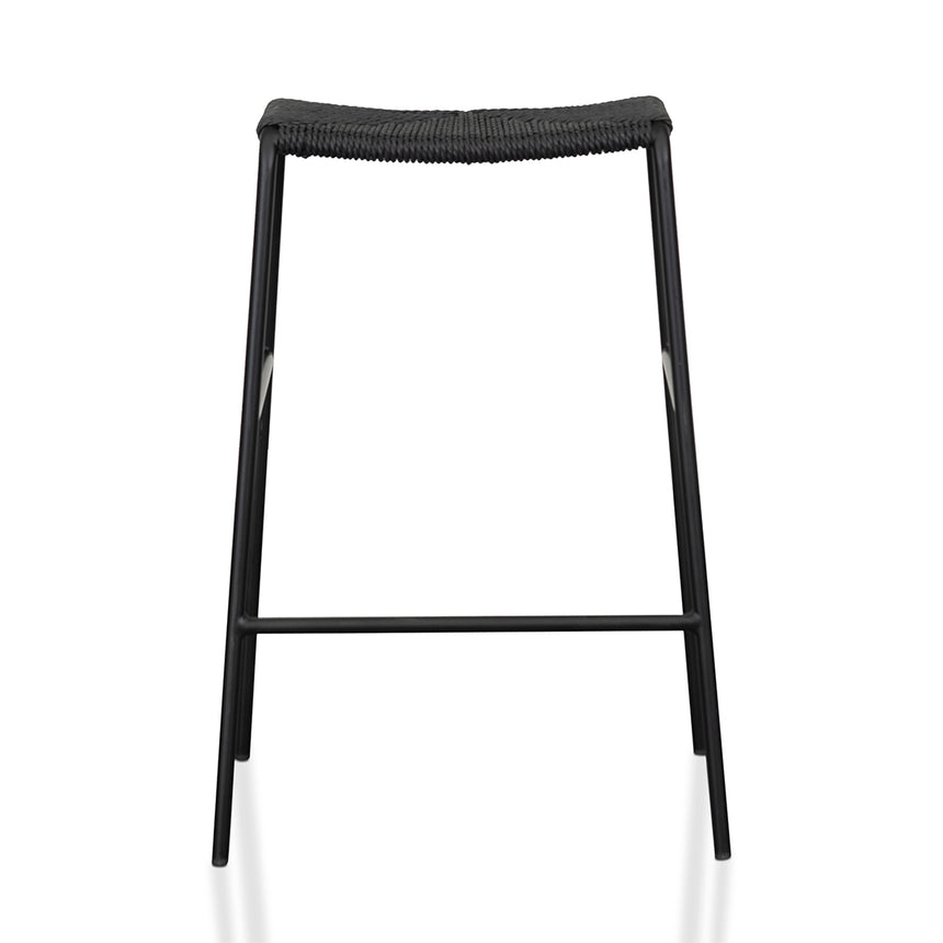65cm Rattan Barstool - Full Black (Set of 2) - View 3
