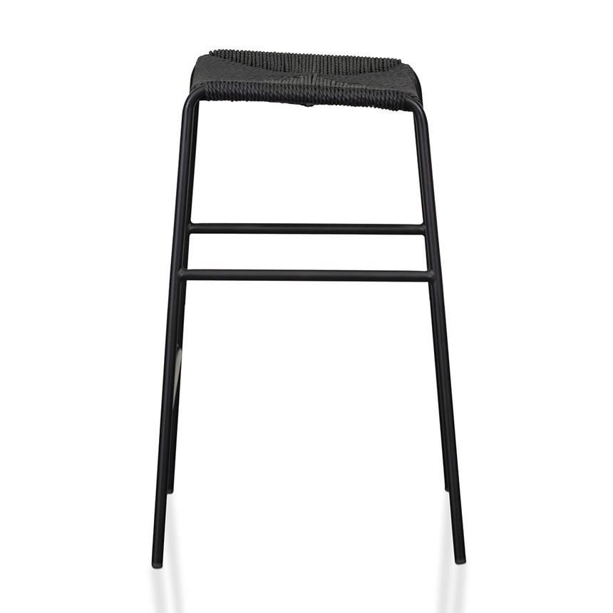65cm Rattan Barstool - Full Black (Set of 2) - View 4