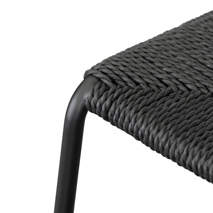 65cm Rattan Barstool - Full Black (Set of 2) - View 5