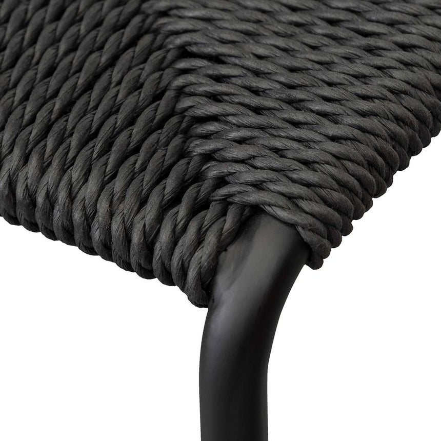 65cm Rattan Barstool - Full Black (Set of 2) - View 9