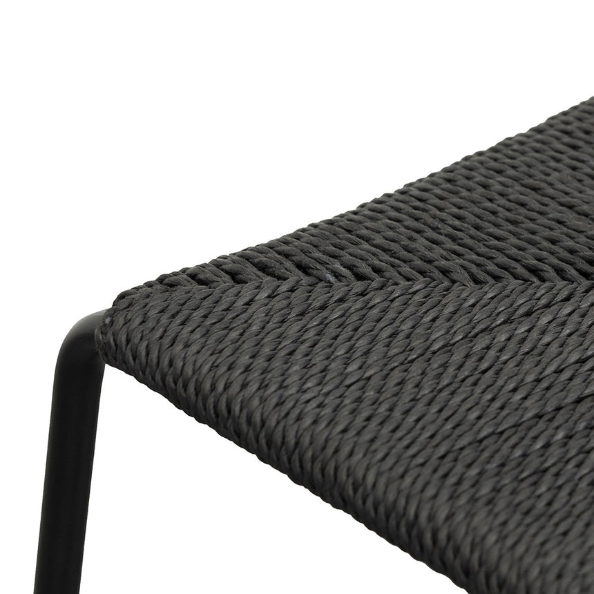 65cm Rattan Barstool - Full Black (Set of 2) - View 7