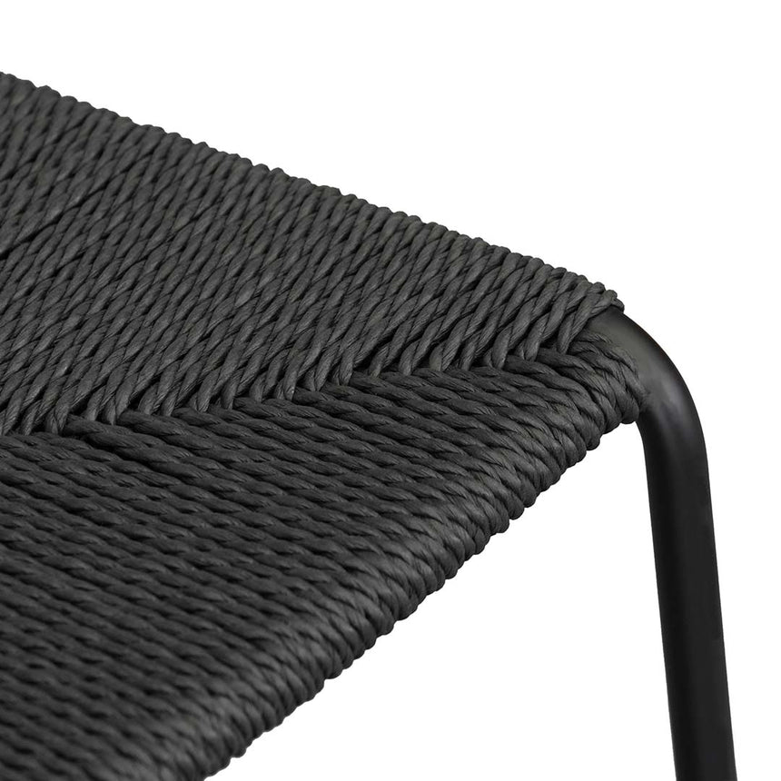 65cm Rattan Barstool - Full Black (Set of 2) - View 8
