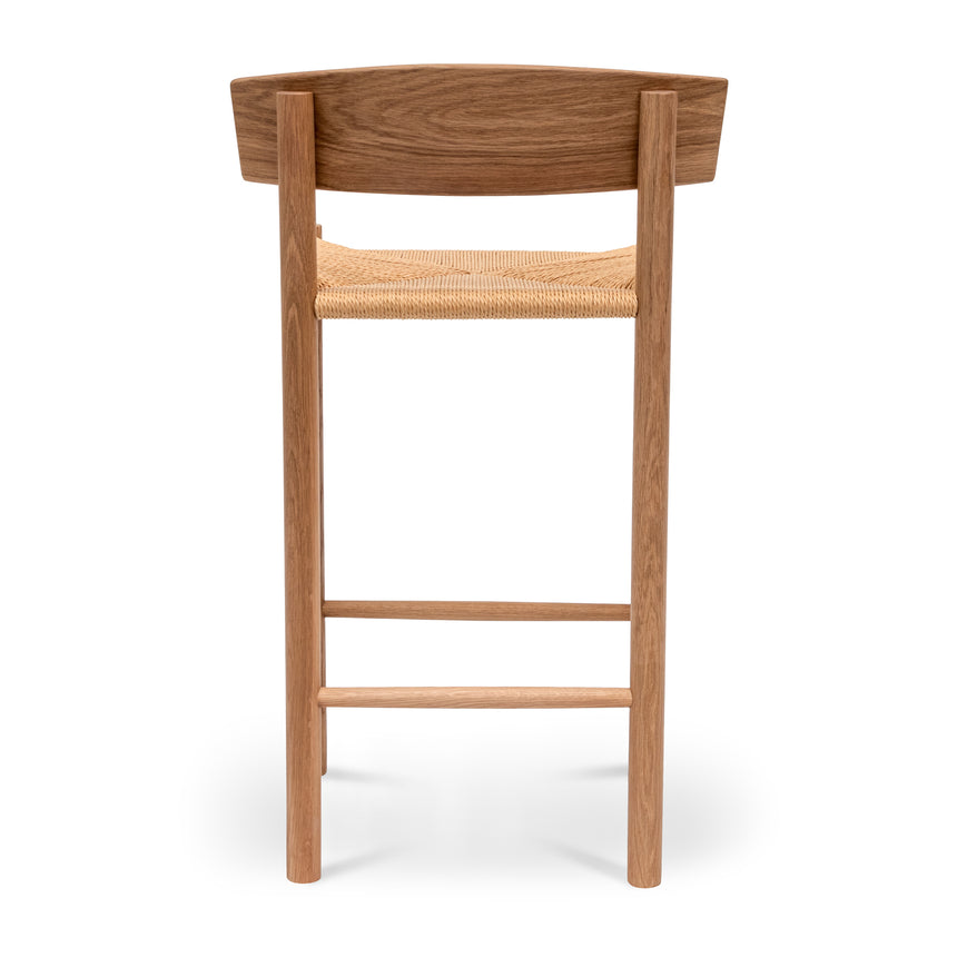 65cm Bar Stool - Natural with Back Rest - View 4