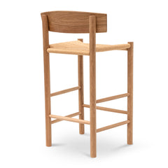 CBS8018-OW 65cm Bar Stool - Natural with Back Rest