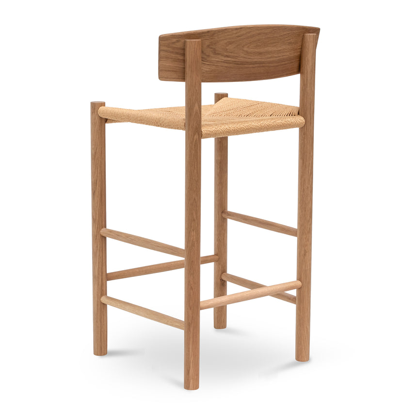 65cm Bar Stool - Natural with Back Rest - View 5