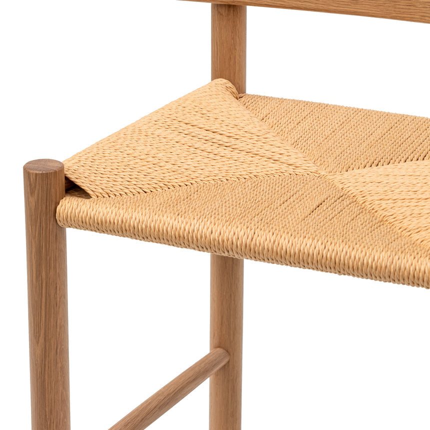 65cm Bar Stool - Natural with Back Rest - View 6