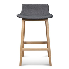 Ex Display - CBS8152-SD 65cm Grey Bar Stool - Natural Legs