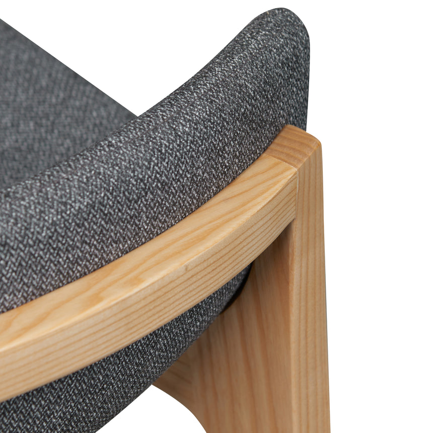 65cm Grey Bar Stool - Natural Legs - View 7