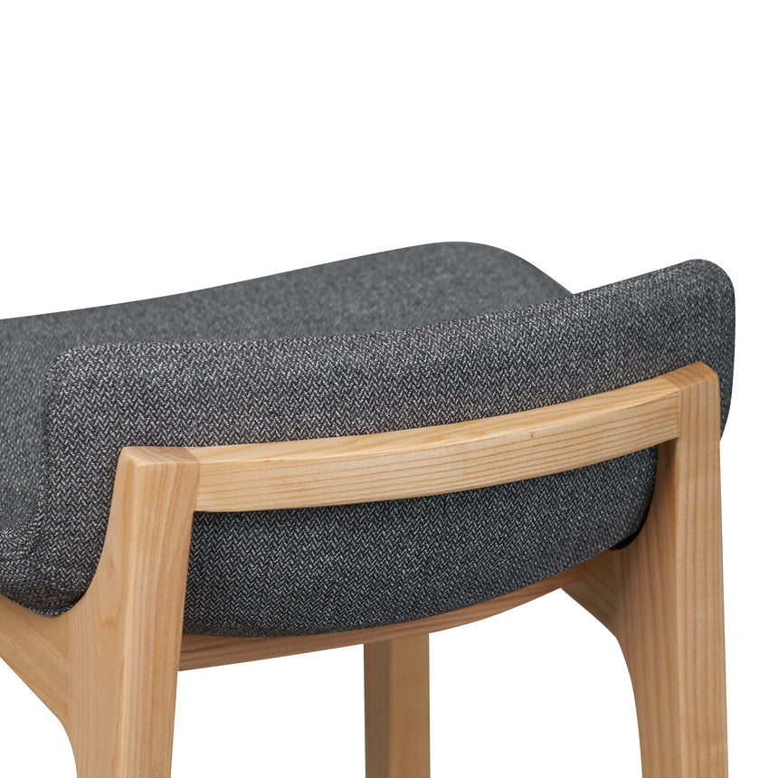 65cm Grey Bar Stool - Natural Legs - View 8