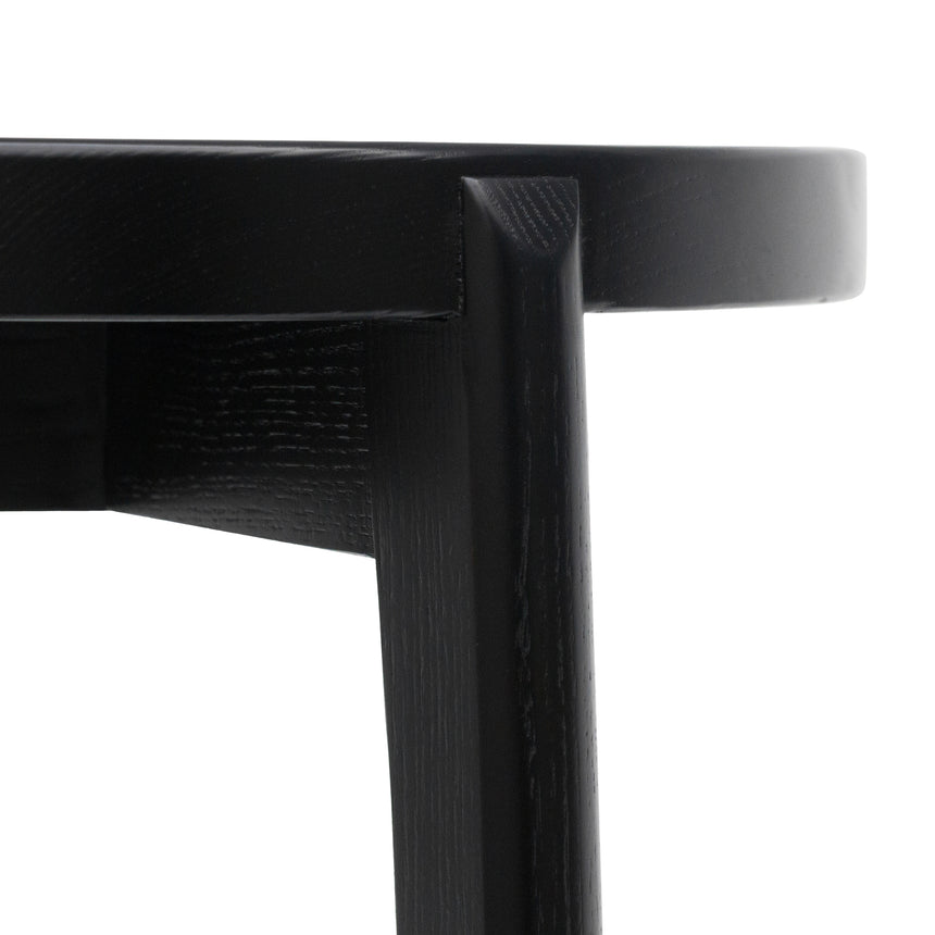 65cm Solid wood Bar Stool - Full Black - View 5