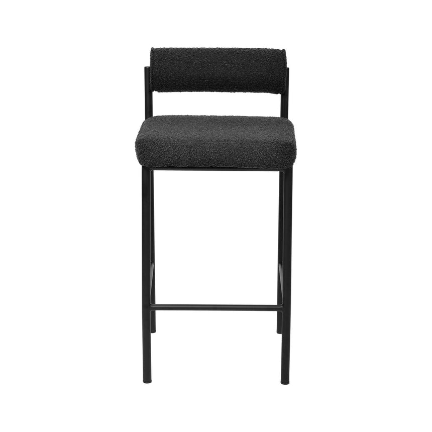 65cm Bar Stool - Black Boucle (Set of 2) - View 4