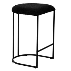 CBS8173-FH 65cm Bar Stool - Black Boucle (Set of 2)